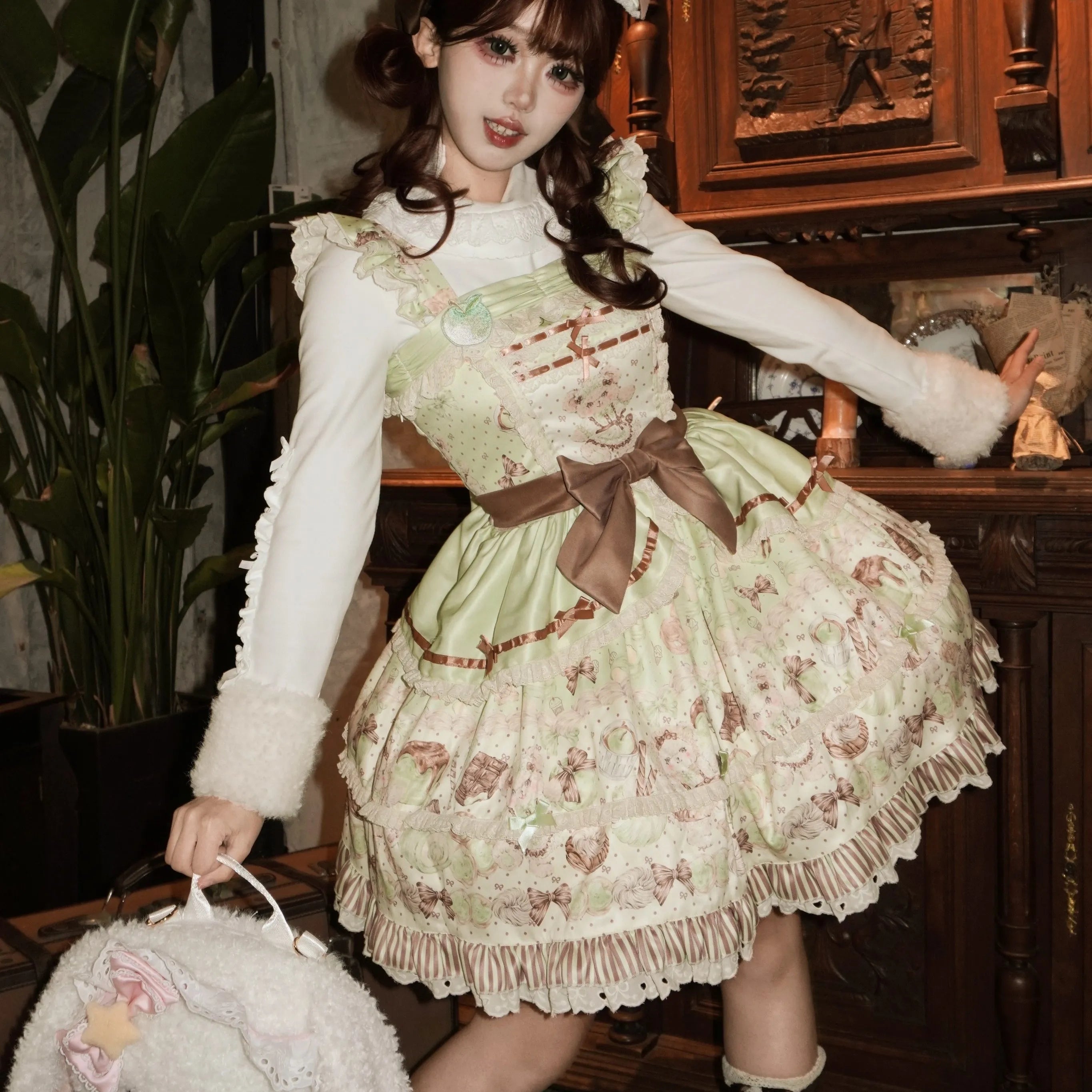 【Small quantity in stock drop】Popoco Lolita bubble skirt JSK Taoqi Sheep original design