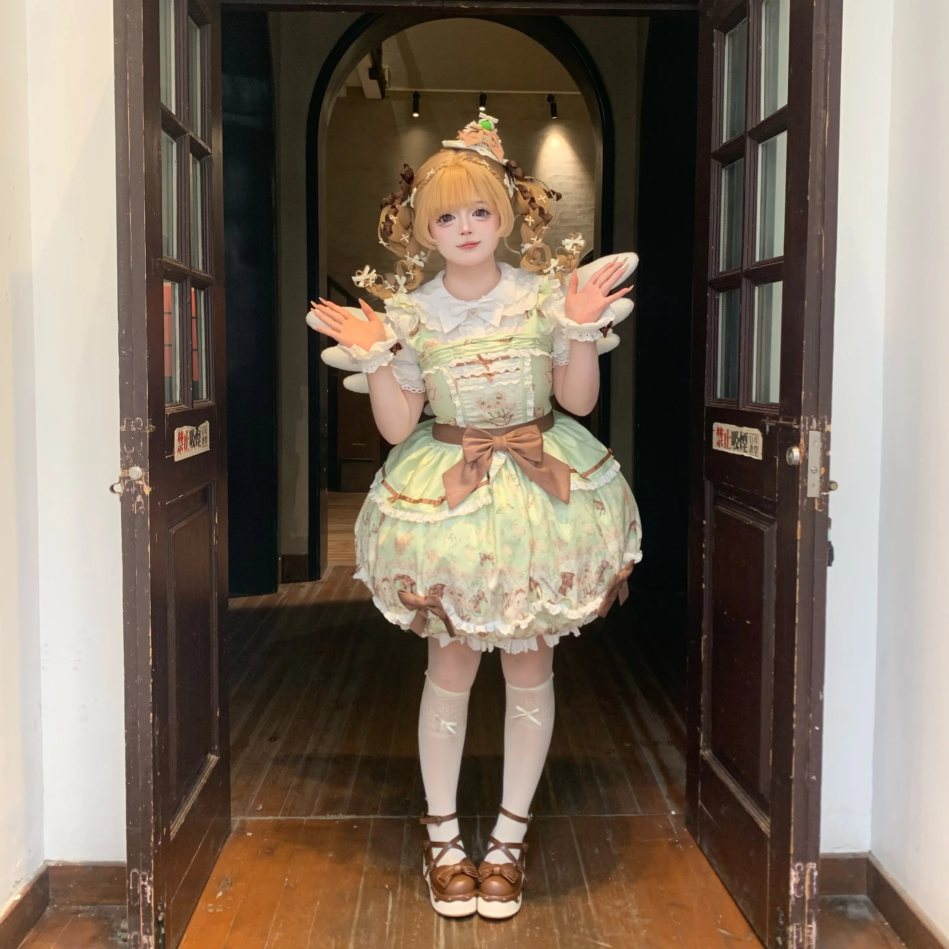 【Small quantity in stock drop】Popoco Lolita bubble skirt JSK Taoqi Sheep original design