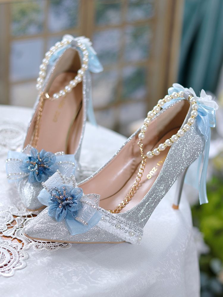 Lolita Classic Elegant Blue High Heels - LolitaEraDark blue 8cm35Lolita Classic Elegant Blue High Heels