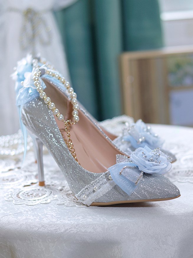Lolita Classic Elegant Blue High Heels - LolitaEraDark blue 8cm35Lolita Classic Elegant Blue High Heels