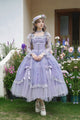 Lolita Classic Purple Violet Boned OP Dress - LolitaEraSix - Piece SetSLolita Classic Purple Violet Boned OP Dress