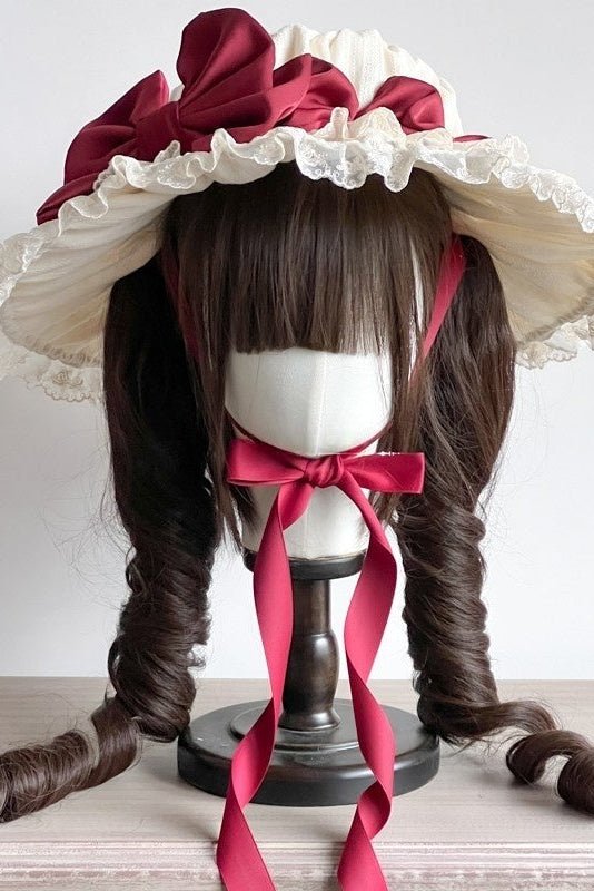 Lolita Classic Vintage Doll Lace Parasol Hat - LolitaEra4Lolita Classic Vintage Doll Lace Parasol Hat