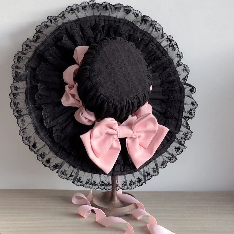 Lolita Classic Vintage Doll Lace Parasol Hat - LolitaEra7Lolita Classic Vintage Doll Lace Parasol Hat
