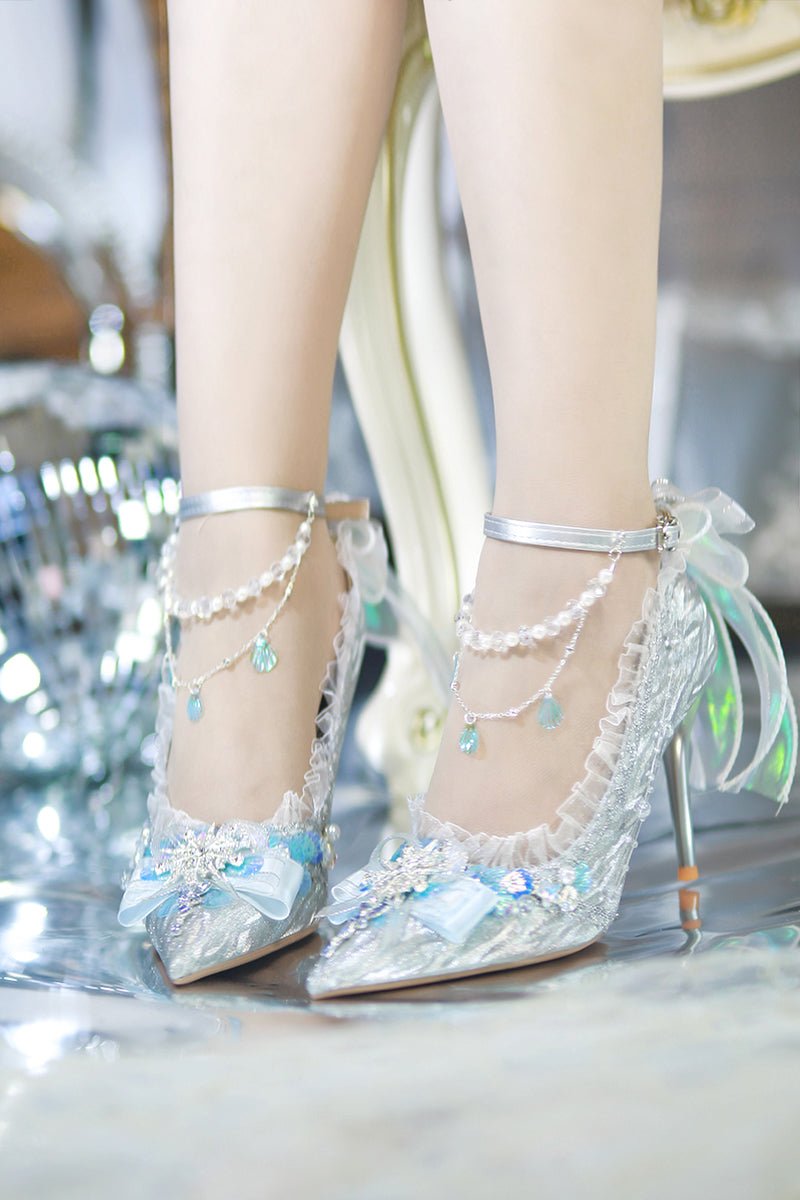 Lolita Gorgeous Hana - Yome High Heels - LolitaEraBlue 6cm35Lolita Gorgeous Hana - Yome High Heels