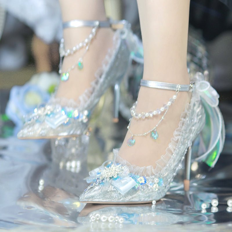 Lolita Gorgeous Hana - Yome High Heels - LolitaEraBlue 8cm35Lolita Gorgeous Hana - Yome High Heels
