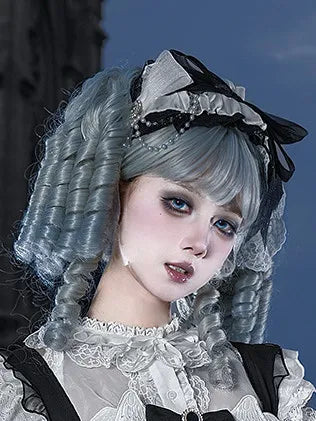 [Deposit] White Crow Monologue Drama Original Design Lolita Gothic Elegant Black and White Dress