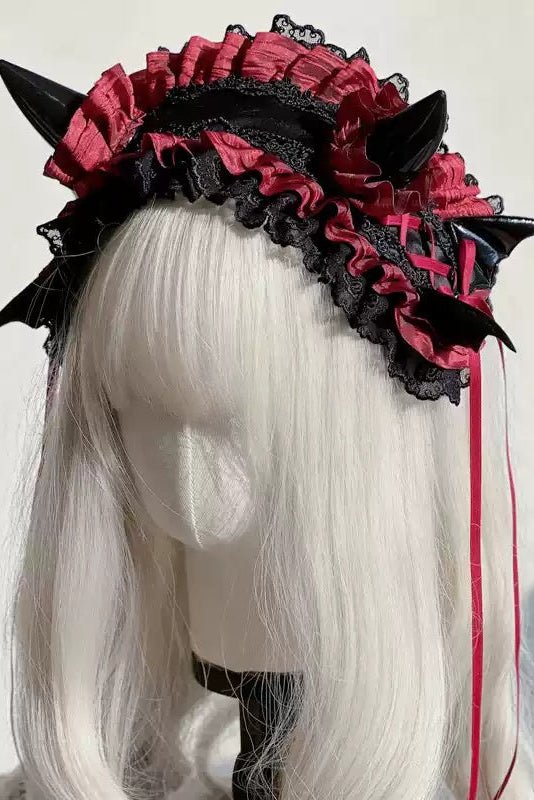 Lolita Gothic Halloween Devil Headband - LolitaEraRedLolita Gothic Halloween Devil Headband