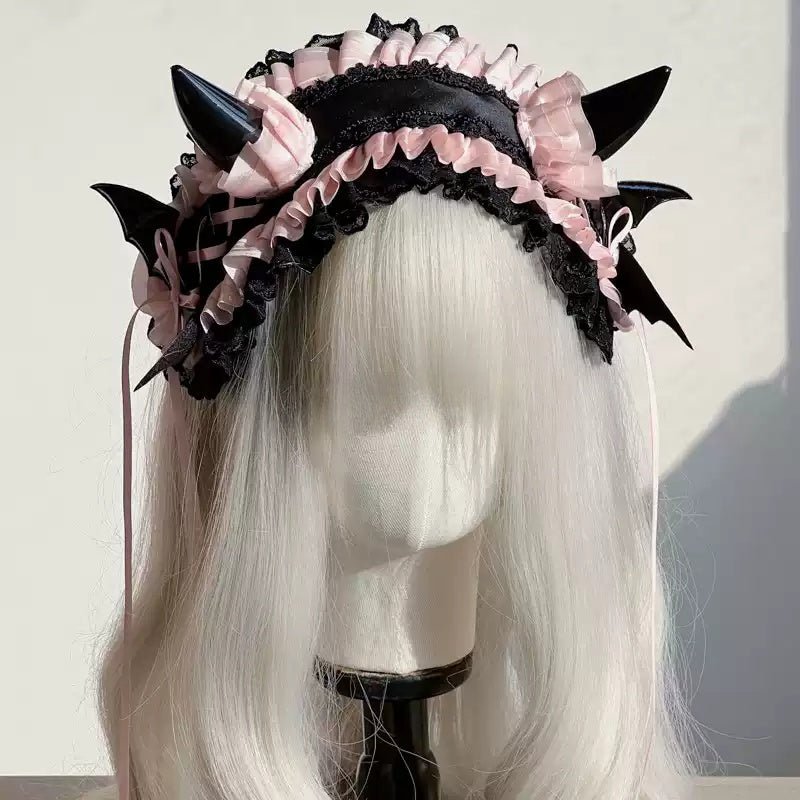 Lolita Gothic Halloween Devil Headband - LolitaEraPinkLolita Gothic Halloween Devil Headband