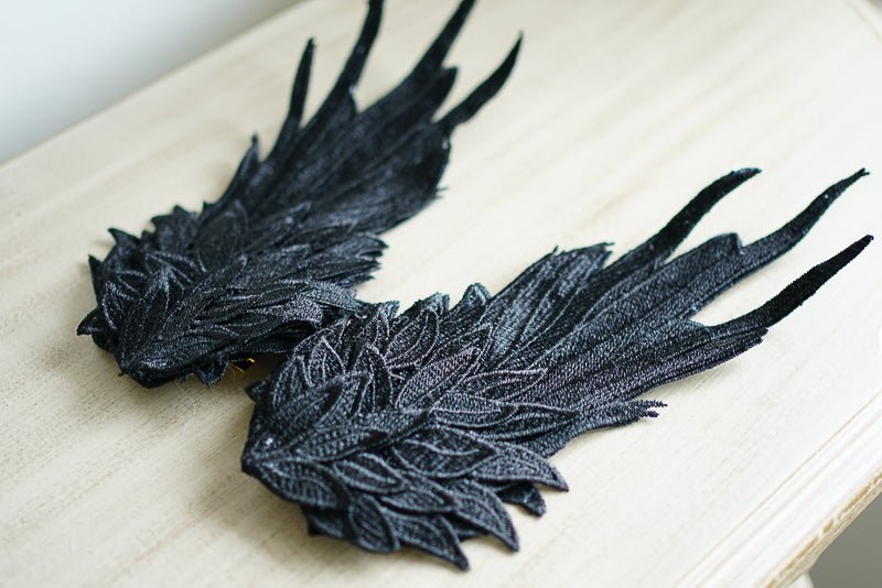 Lolita Gothic Sweet Feather Wing Hair Clip - LolitaEraBlack SetLolita Gothic Sweet Feather Wing Hair Clip