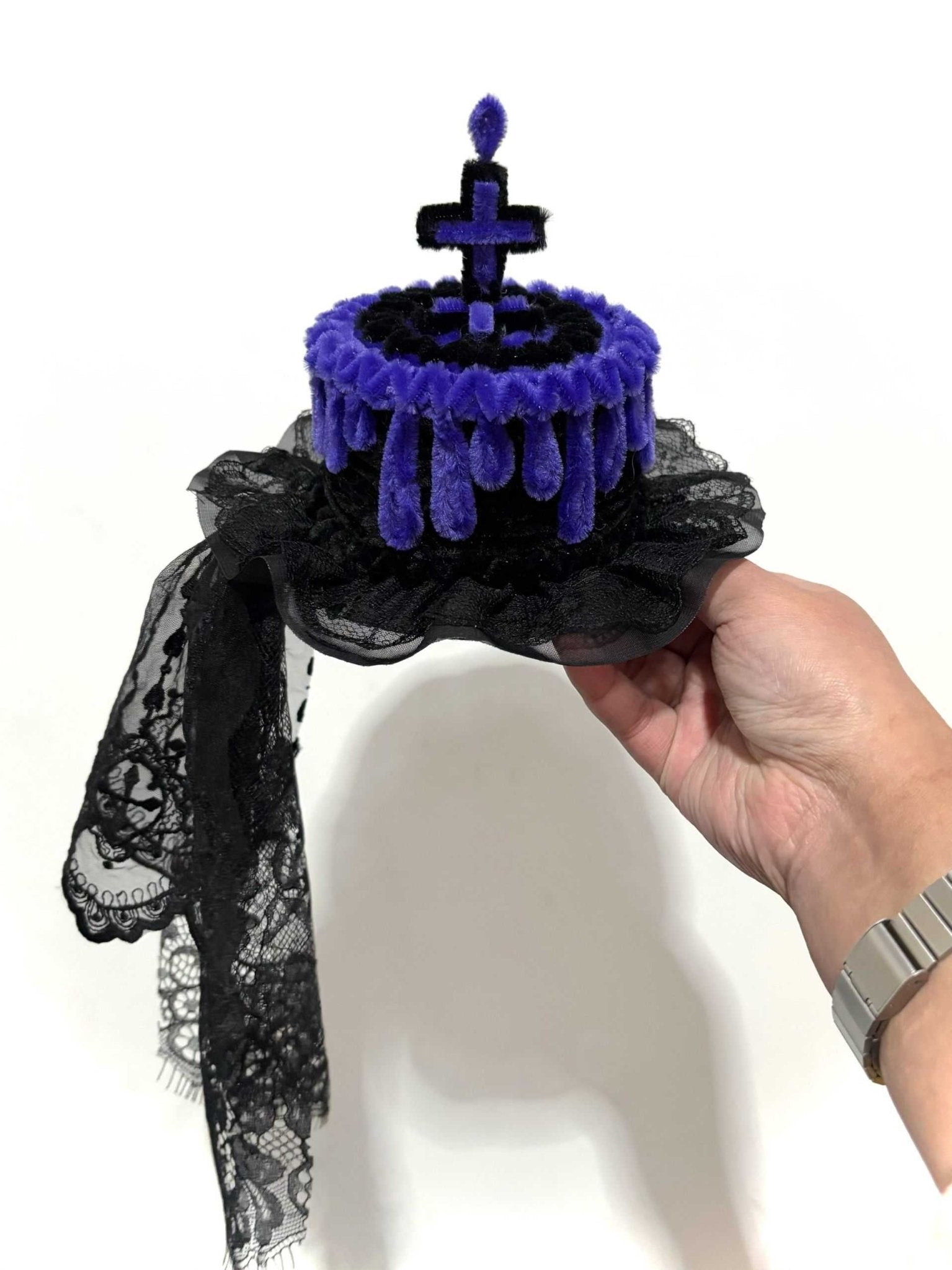 Lolita Handmade Dark Cake Mini Hat - LolitaEra3Lolita Handmade Dark Cake Mini Hat