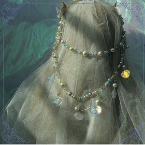 Lolita Handmade Mermaid Princess Shell Tiara Set LE4160 - LolitaEraShell tiaraLolita Handmade Mermaid Princess Shell Tiara Set LE4160
