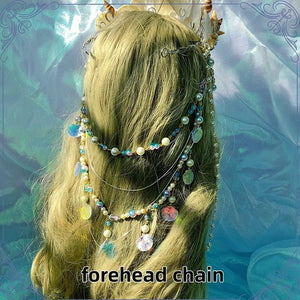 Lolita Handmade Mermaid Princess Shell Tiara Set LE4160 - LolitaEraShell tiaraLolita Handmade Mermaid Princess Shell Tiara Set LE4160