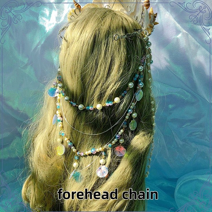 Lolita Handmade Mermaid Princess Shell Tiara Set LE4160 - LolitaEraShell tiaraLolita Handmade Mermaid Princess Shell Tiara Set LE4160