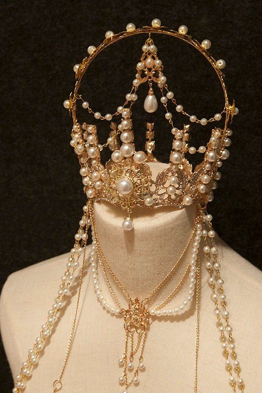 Lolita Handmade White Moon Frost Crown LE4162 - LolitaEraClassicLolita Handmade White Moon Frost Crown LE4162