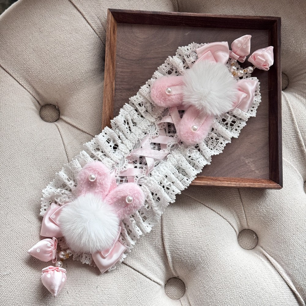 Lolita Kawaii Fluffy Bunny Headband - LolitaEraPinkLolita Kawaii Fluffy Bunny Headband