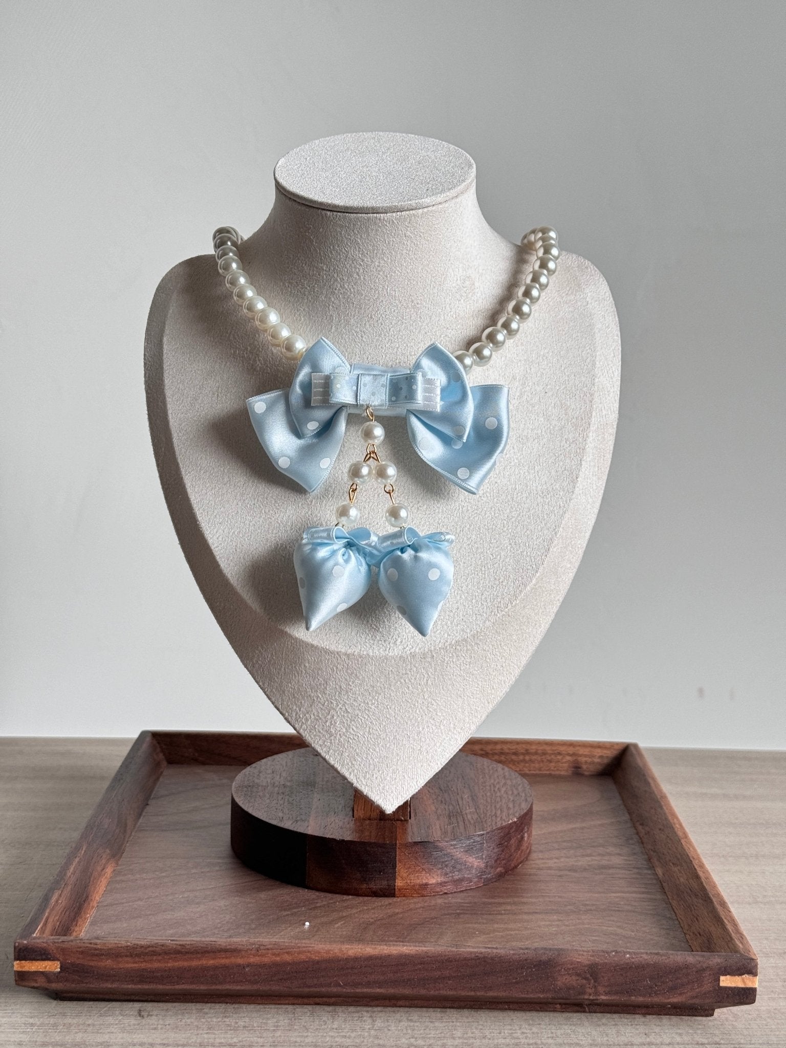 Lolita Kawaii Strawberry Pearl Necklace - LolitaEraBlueLolita Kawaii Strawberry Pearl Necklace