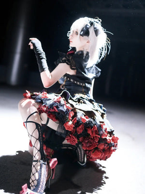 Lolita Princess Floral Petticoat 1243 - LolitaEraRedOne Size (Waist Stretches to 105cm)45cmLolita Princess Floral Petticoat 1243