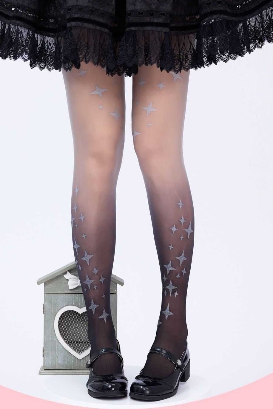 Lolita Punk Sheer Star Gradient Tights - LolitaEra