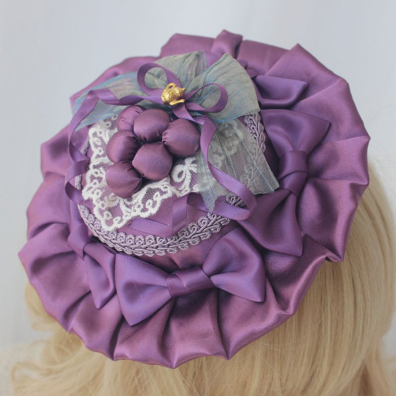 Lolita Purple Grape Theme Mini Hat Hair Clip - LolitaEra1Lolita Purple Grape Theme Mini Hat Hair Clip