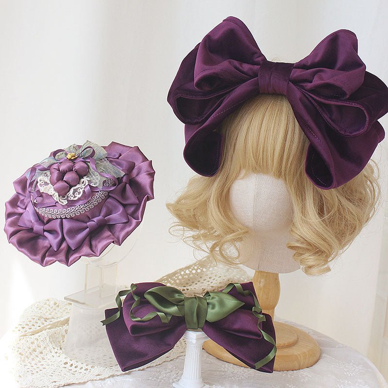 Lolita Purple Grape Theme Mini Hat Hair Clip - LolitaEra1Lolita Purple Grape Theme Mini Hat Hair Clip