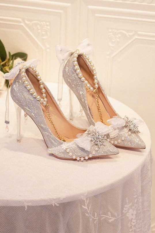 Lolita Shimmer Sequin Heels LE5100 - LolitaEraWhite34Lolita Shimmer Sequin Heels LE5100