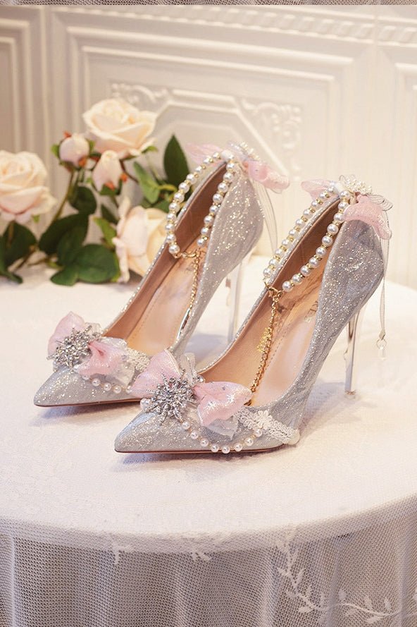 Lolita Shimmer Sequin Heels LE5100 - LolitaEraPink34Lolita Shimmer Sequin Heels LE5100
