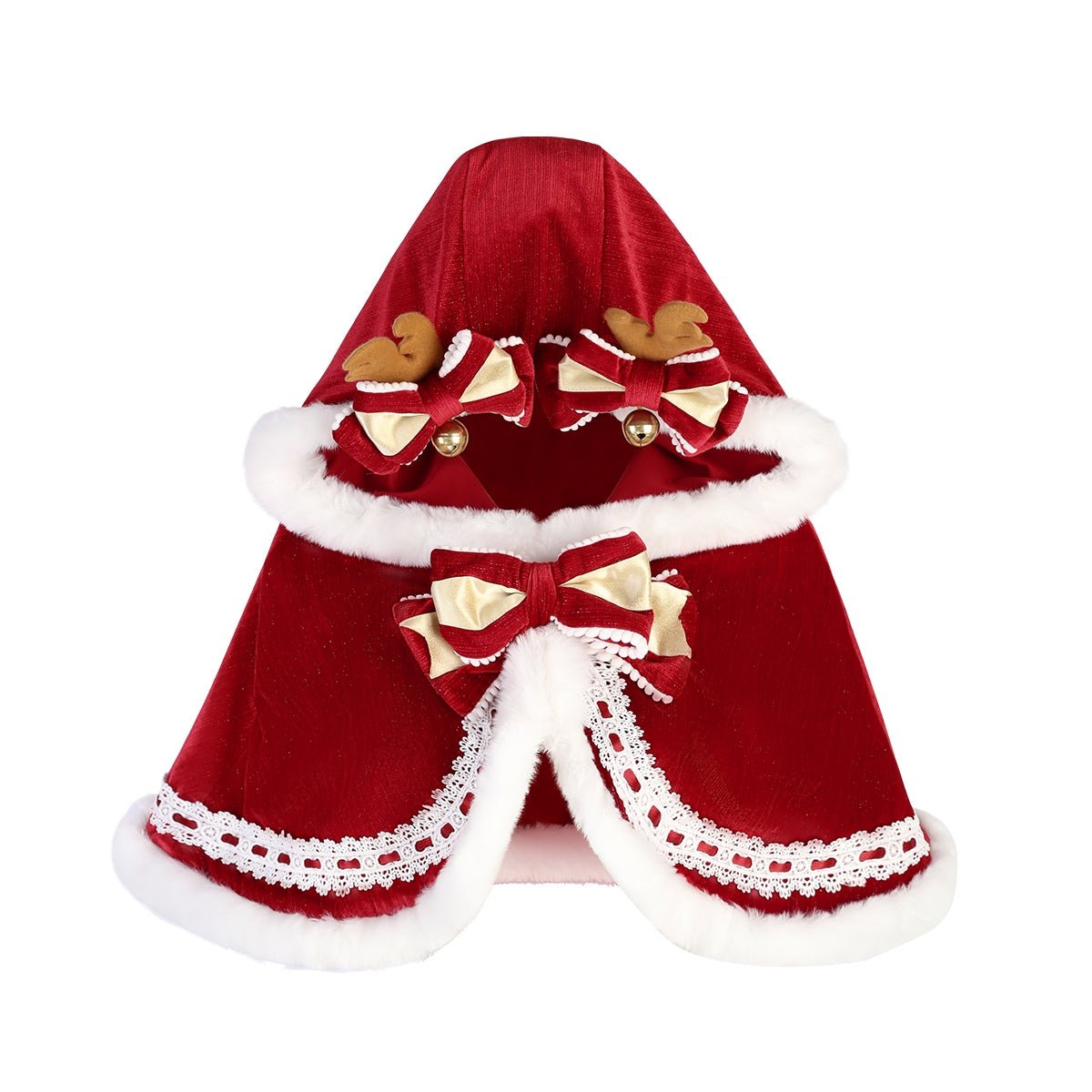 Lolita Sweet Christmas Fuzzy Bow Holiday OP Set - LolitaEraCloakOne sizeLolita Sweet Christmas Fuzzy Bow Holiday OP Set