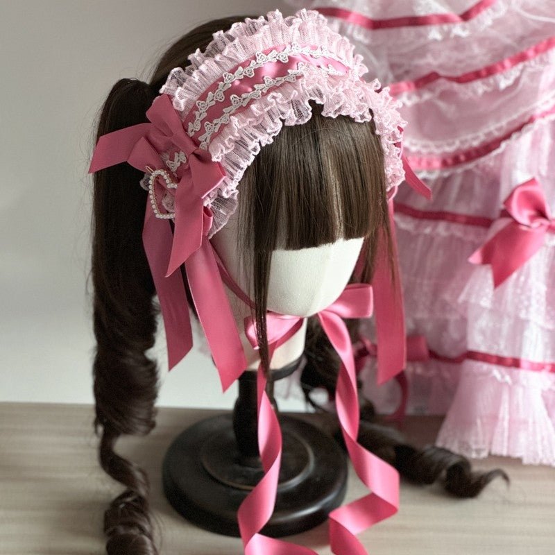 Lolita Sweet Pink & Blue Necklace Headband Hat - LolitaEra3Lolita Sweet Pink & Blue Necklace Headband Hat