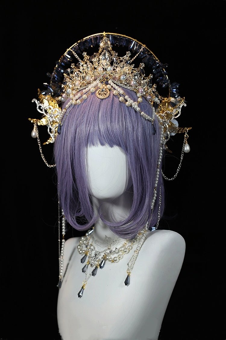 Lolita Vintage Bridal Crystal Halo Crown LE4158 - LolitaEraSetLolita Vintage Bridal Crystal Halo Crown LE4158