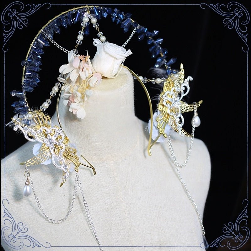 Lolita Vintage Bridal Crystal Halo Crown LE4158 - LolitaEraSetLolita Vintage Bridal Crystal Halo Crown LE4158