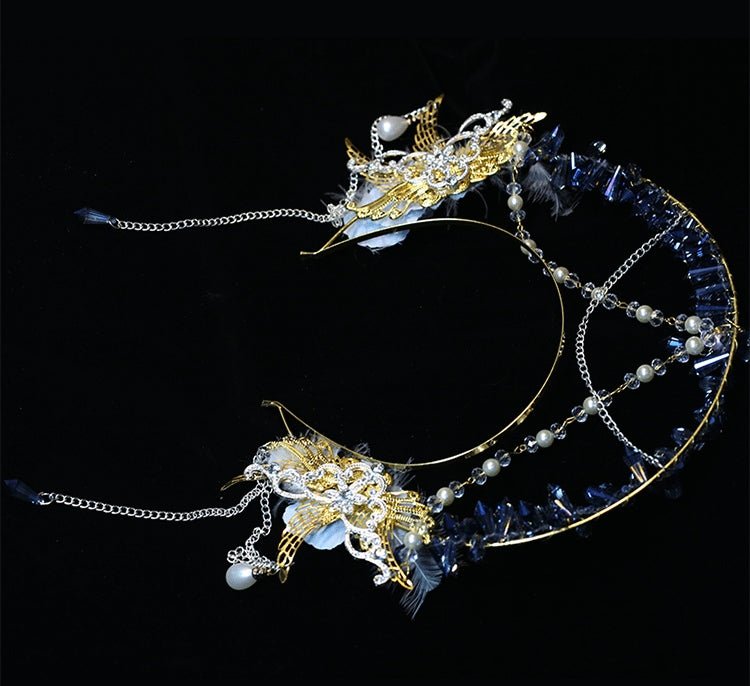 Lolita Vintage Bridal Crystal Halo Crown LE4158 - LolitaEraSetLolita Vintage Bridal Crystal Halo Crown LE4158