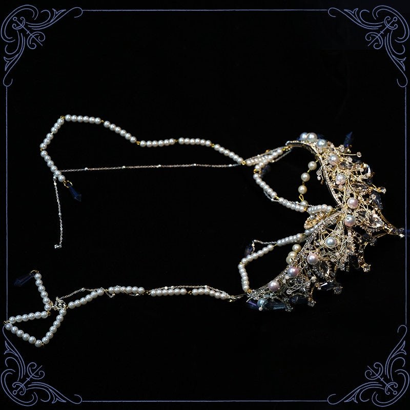 Lolita Vintage Bridal Crystal Halo Crown LE4158 - LolitaEraSetLolita Vintage Bridal Crystal Halo Crown LE4158