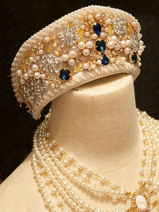 Lolita Vintage Crown Headpiece LE4159 - LolitaEraWhiteLolita Vintage Crown Headpiece LE4159