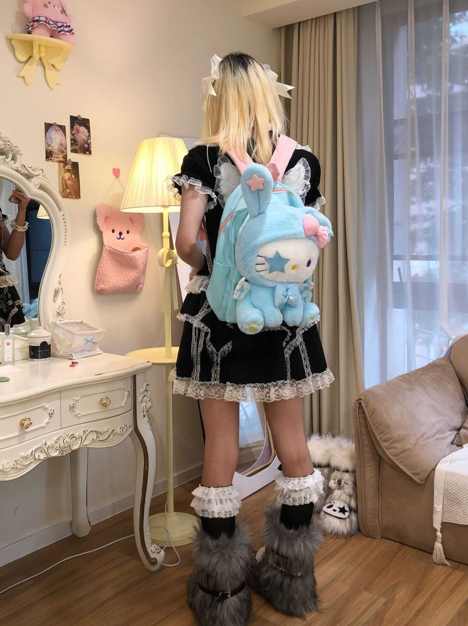 Lolita Y2K Kitty Cat Backpack - LolitaEraPinkLolita Y2K Kitty Cat Backpack