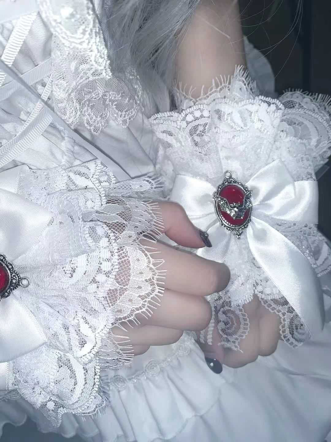 Lolita Y2K Lace Bow Hair Clips/Arm Sleeves - LolitaEra