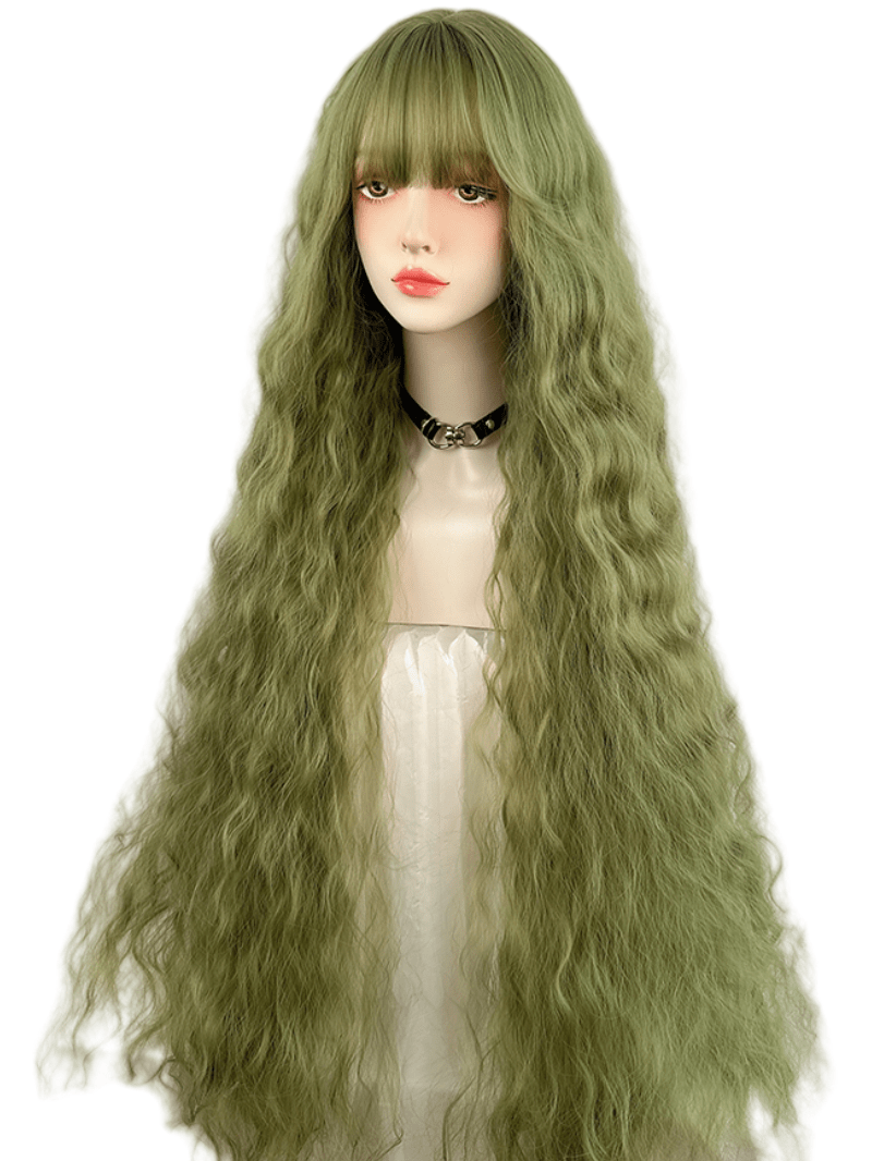 Long Curly Fairy Classic Green Wig - LolitaEra