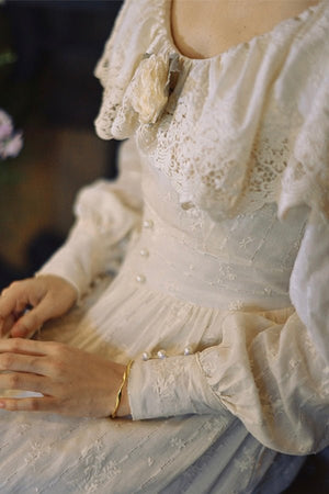 Luxury Feel Vintage Elegant Court White Dress 1273 - LolitaEraWhite DressSLuxury Feel Vintage Elegant Court White Dress 1273