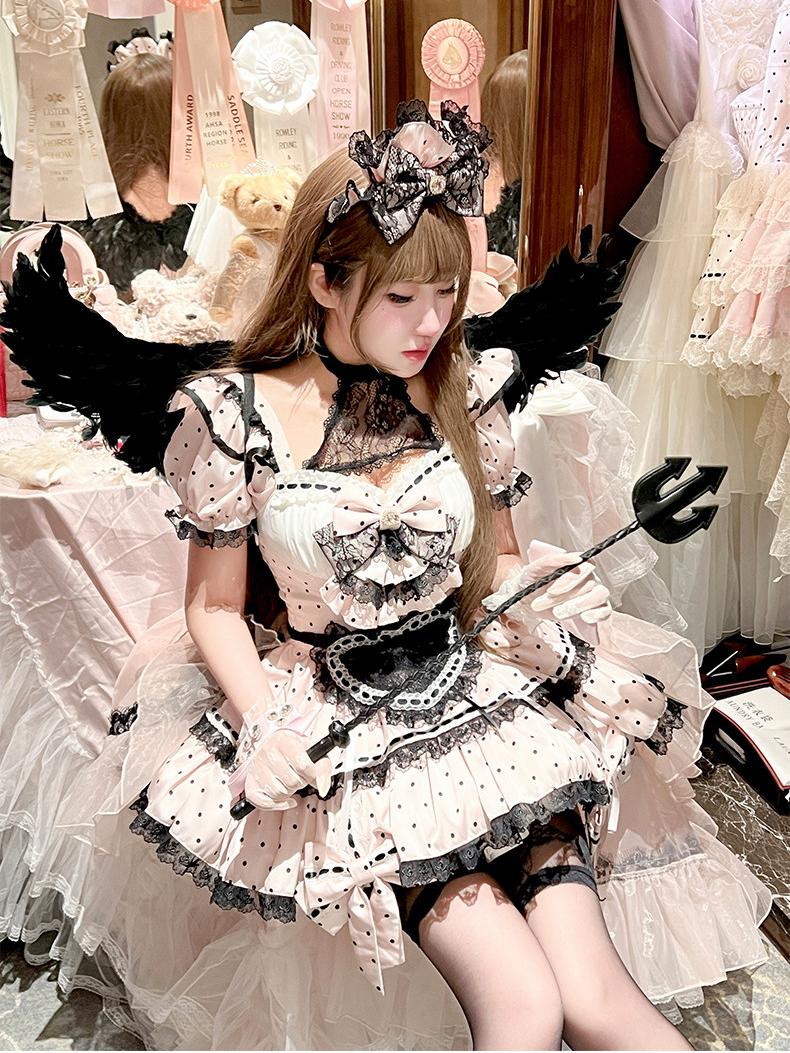 Maid Cute Sweet Soft Girl Party Dress LE1203 - LolitaEraDress+ApronSMaid Cute Sweet Soft Girl Party Dress LE1203