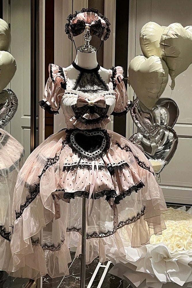 Maid Cute Sweet Soft Girl Party Dress LE1203 - LolitaEraDress+ApronSMaid Cute Sweet Soft Girl Party Dress LE1203