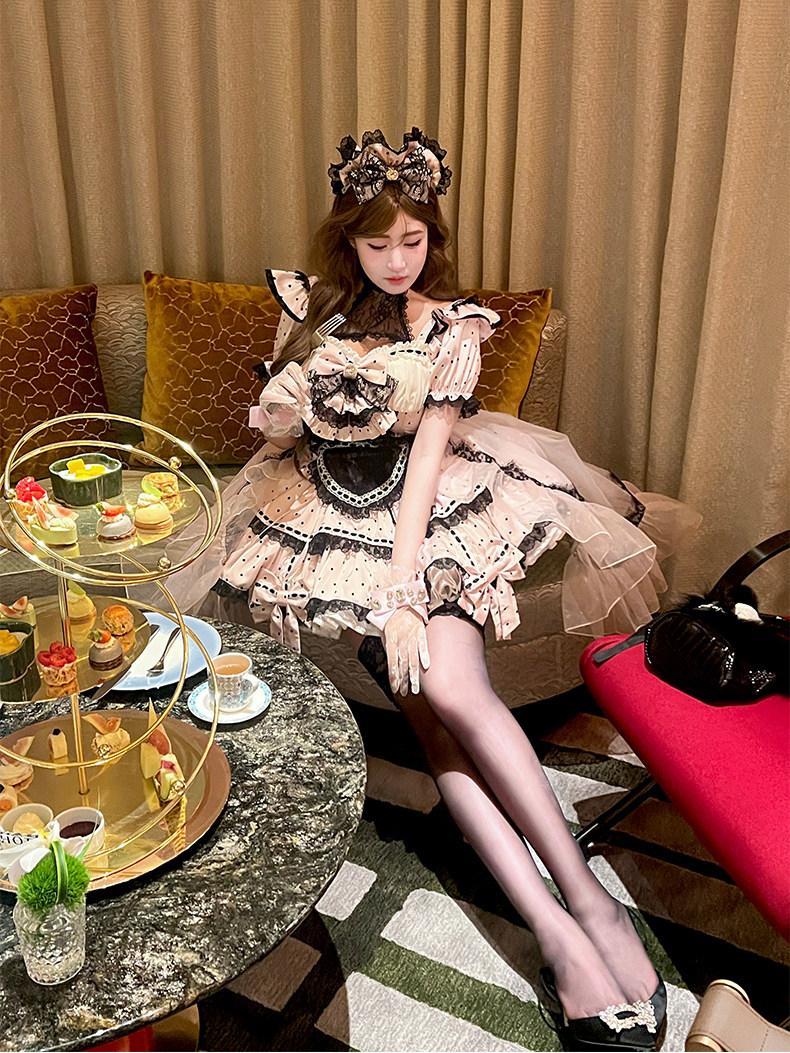 Maid Cute Sweet Soft Girl Party Dress LE1203 - LolitaEraDress+Apron+TrainSMaid Cute Sweet Soft Girl Party Dress LE1203