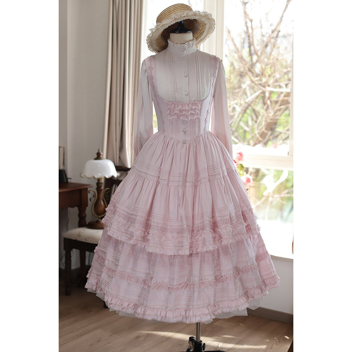 Margaret's Daisy V-Waist Bust-Support Classical Lolita JSK Dress - LolitaEra