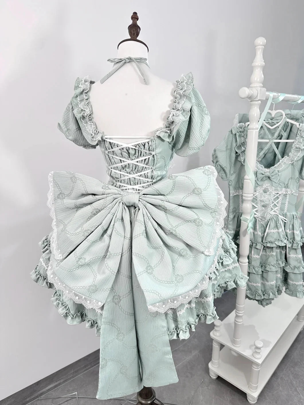Marshmallow Dream Puffy Mint Green OP Dress - LolitaEraMint Green OPSMarshmallow Dream Puffy Mint Green OP Dress