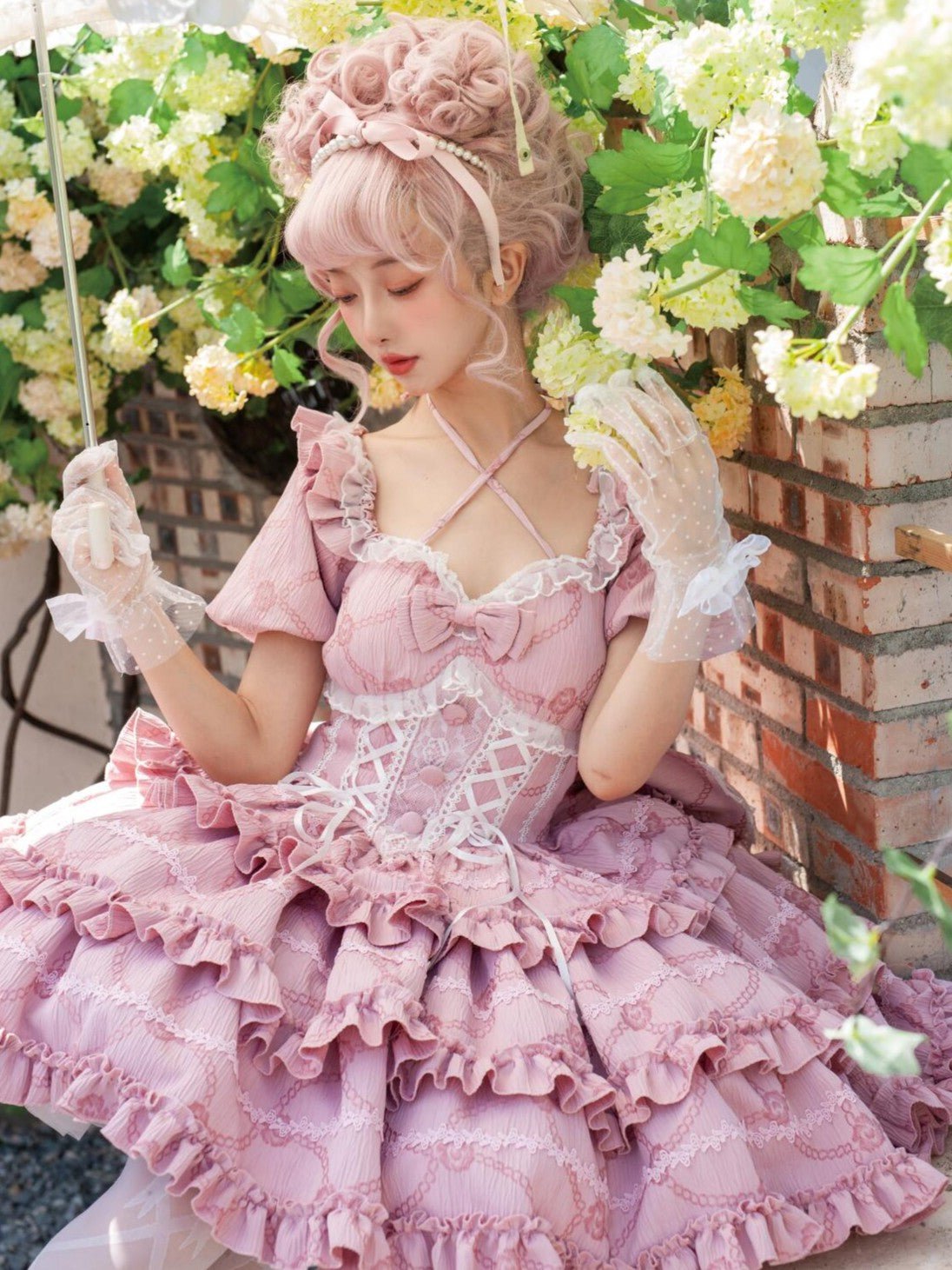 Marshmallow Dream Puffy Pink OP Dress - LolitaEraPink OPSMarshmallow Dream Puffy Pink OP Dress