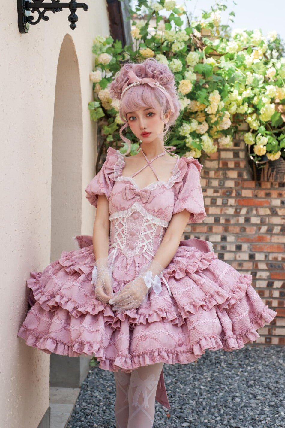 Marshmallow Dream Puffy Pink OP Dress - LolitaEraPink OPSMarshmallow Dream Puffy Pink OP Dress