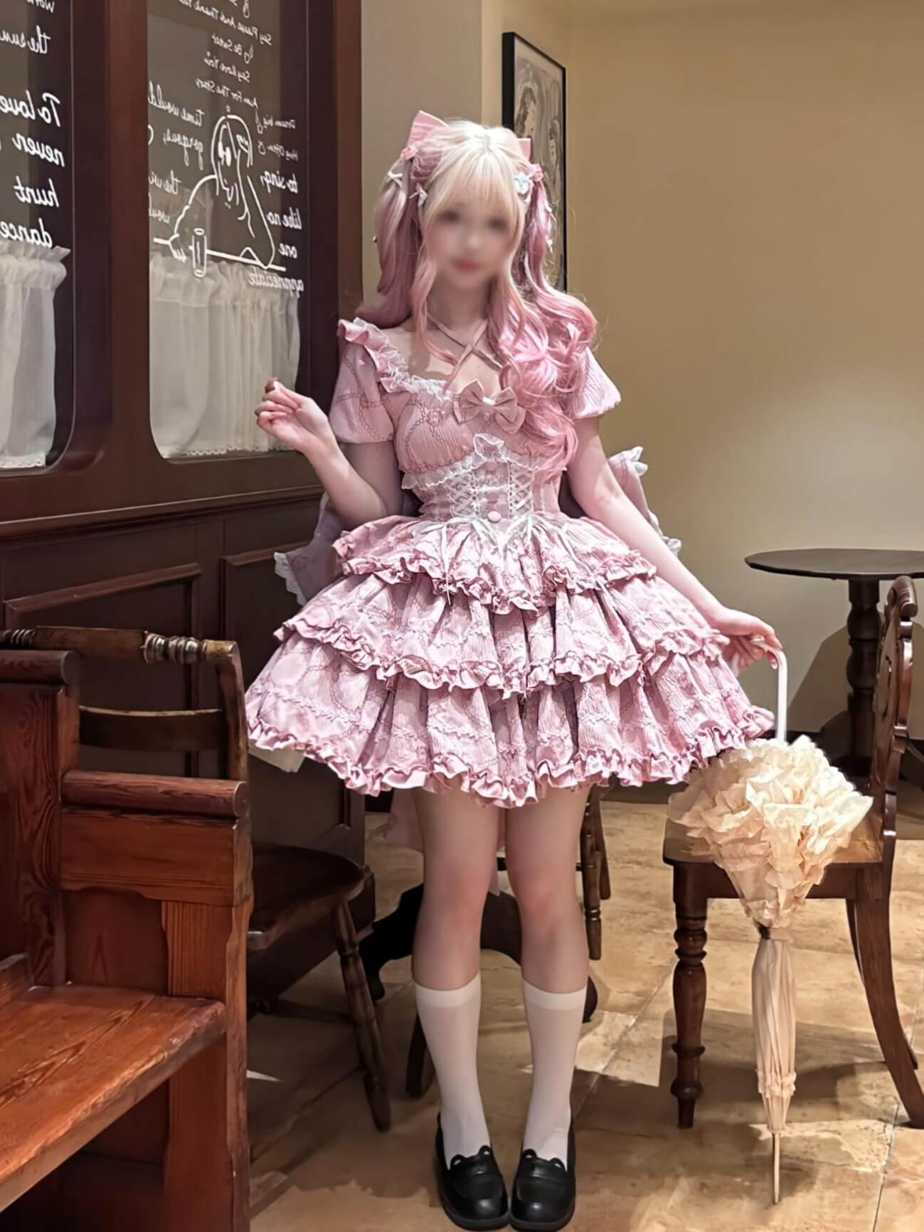 Marshmallow Dream Puffy Pink OP Dress - LolitaEraPink OPSMarshmallow Dream Puffy Pink OP Dress