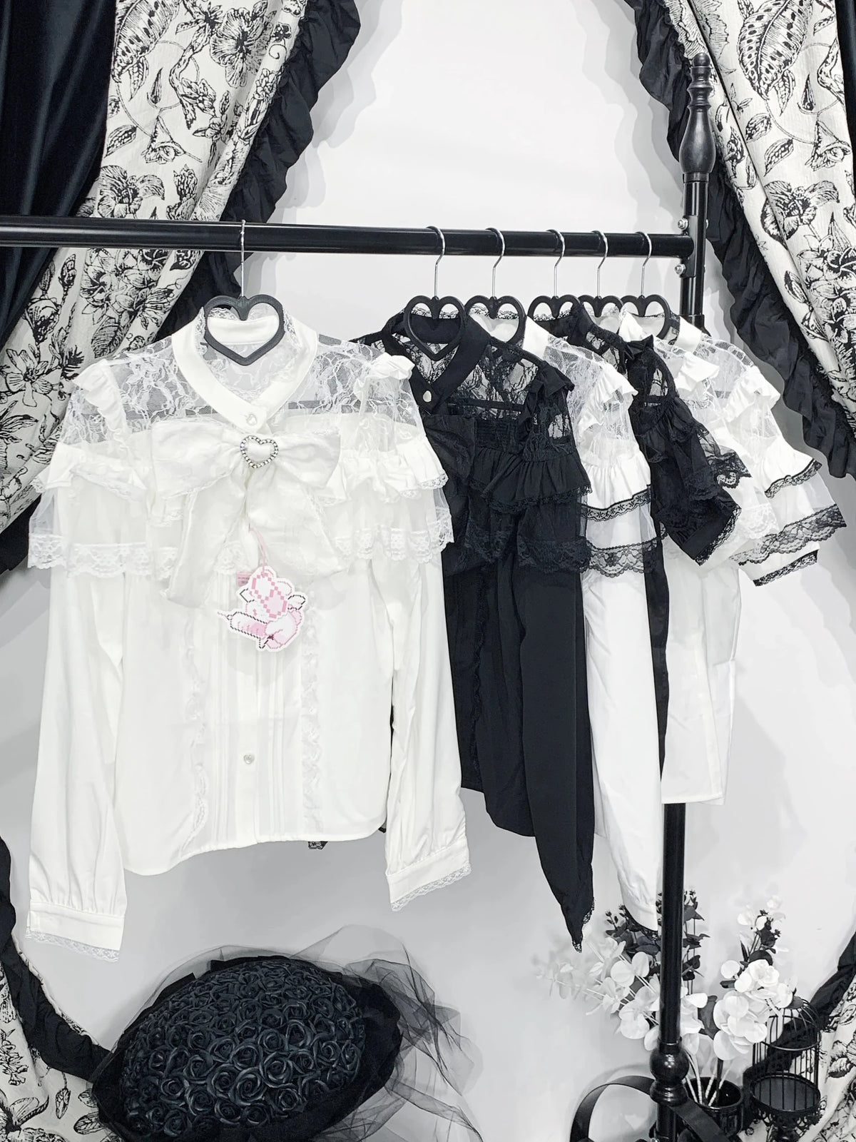 Mass Produced J-Style Lace Bow Short Sleeve / Long Sleeve Shirt - LolitaEra