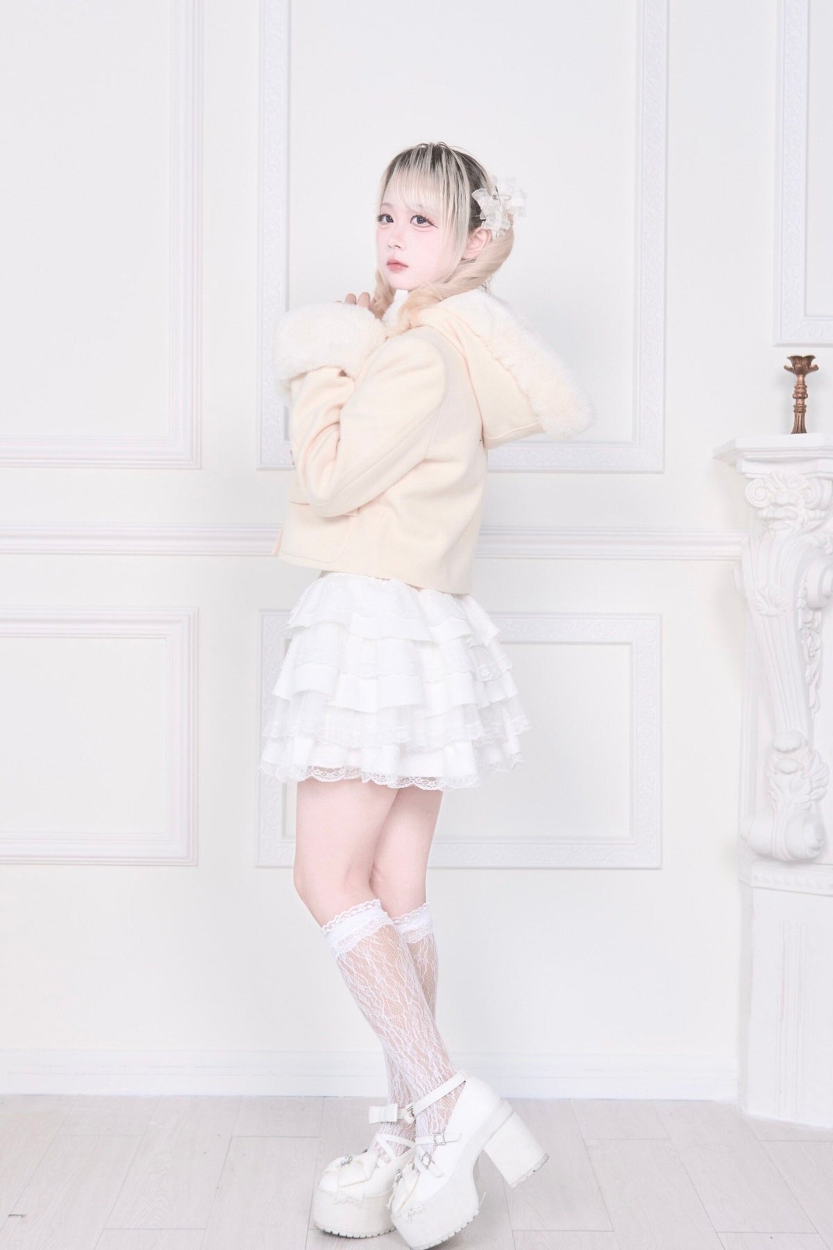 Mass Produced Japanese Style Bow Waist Tailored Top - LolitaEra