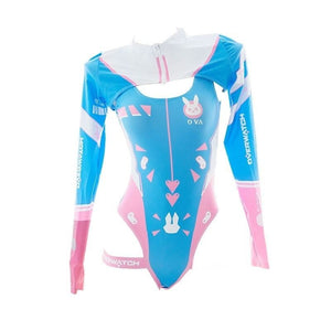 Mecha Bunny Cop Pink - Blue Cutout Bodysuit - LolitaEraPinkOne sizeMecha Bunny Cop Pink - Blue Cutout Bodysuit