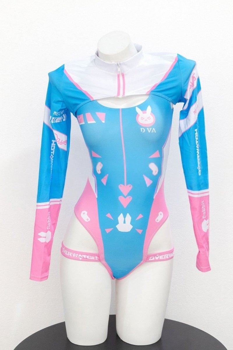 Mecha Bunny Cop Pink - Blue Cutout Bodysuit - LolitaEraPinkOne sizeMecha Bunny Cop Pink - Blue Cutout Bodysuit