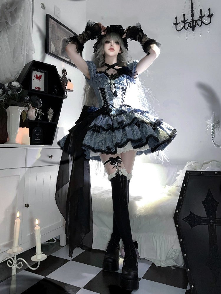 Medea's Kiss Dark Gothic Black JSK - LolitaEraBlack JSKSMedea's Kiss Dark Gothic Black JSK